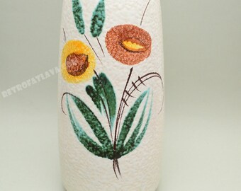 West German ceramic  vase by Scheurich 203-32 flower decor