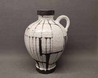 Carstens Keramik Island Serie Vaas 228-34 van Gerda Heukeroth West-Duits aardewerk 1964