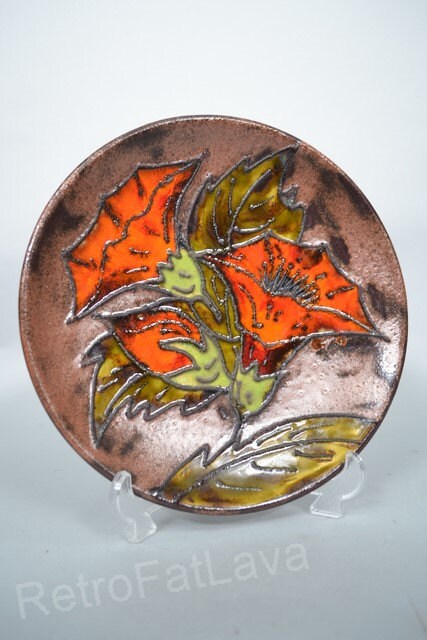 Ruscha West German Fat Lava Wallplate / Plate - Decor Flowers 717