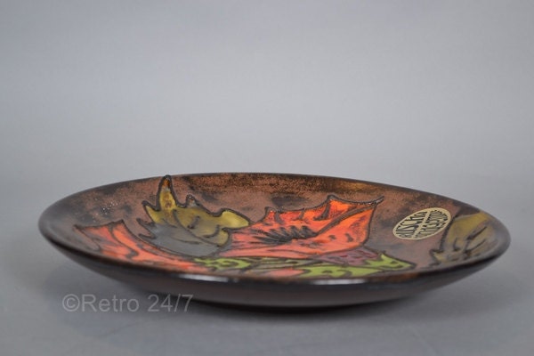 Ruscha West German Fat Lava Wallplate / Plate - Decor Flowers 717