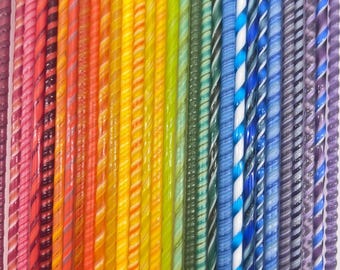 Bullseye Glass Fusible Twistie Canes - COE 90 - SIX 10 inch - One of Each Color