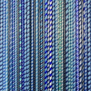 Blue Bullseye Glas COE 90 - Fusible Twistie Canes - FÜNF 10 Zoll