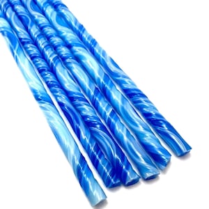 Blue COE 90 Bullseye Glass Wigwag Twisties - Fusible - Set 1