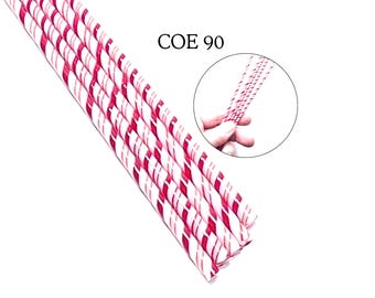 Bullseye Glass COE 90 Twisties - Bastón de caramelo clásico - Cinco de 10 pulgadas - Fusible