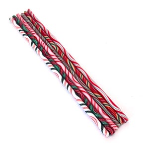 COE 90 Bullseye Glas Vitrigraph Twisties - Julperuker - SIX 8 tum