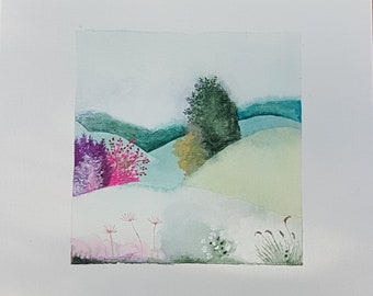 Aquarelle Miniature - Paysage