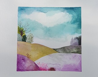 Aquarelle Miniature - Paysage