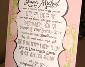 Items Similar To Baby Girl 1st Birthday Poem Personalized With Her