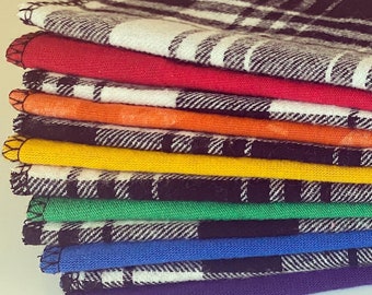 Paños de mano hechos a mano con tela reciclada.