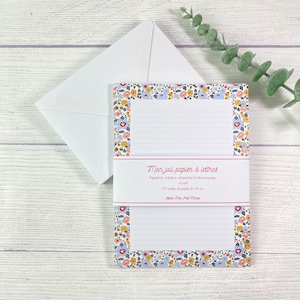 Set carta da lettere Liberty, 16 fogli Liberty con o senza buste, regalo per compleanno bimba, comunione, Natale