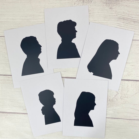 Portrait Profil Ombre Chinoise Imprime Couleur Et Format A5 Etsy