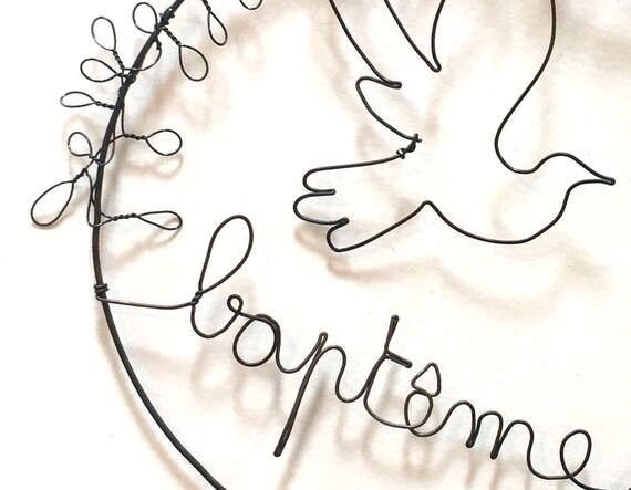 Cadeau Bapteme Colombe En Fil De Fer Recuit Deco Murale Et Etsy France