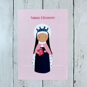 Affichette Saint Patron façon Peg, cadeau de naissance ou de baptême catholique, cadeau prénom bébé