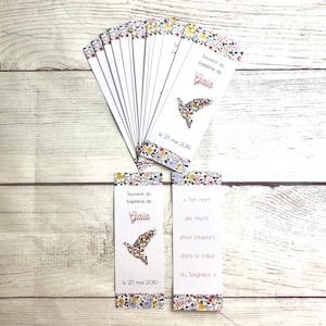 Baptism or communion bookmarks, Liberty dove, cross or chalice, choice of colors