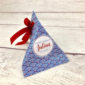 Box of wave Japanese pattern dragees, colors of your choice