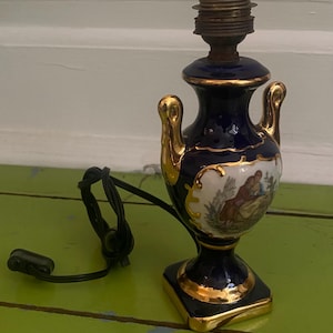 Antique French vase turned into a lamp porcelain limonges ? hand painted