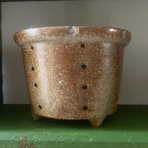 Antique French Pottery Cheese strainer mold France vintage rural rustic primitive faisselle drainer old country kitchen dairy kitchenalia