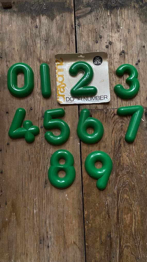 Vintage Crayonne Green Metal Door Number - 1970s Habitat - Etsy