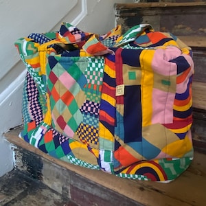 Vintage Liberty fabric Bauhaus weekend bag carrier bag 1970s handmade England