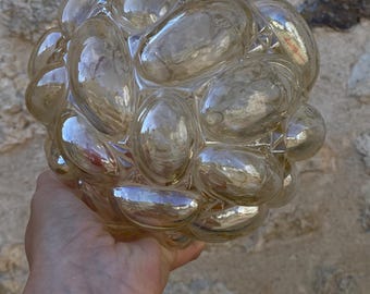 Mid Century Bubble Glass Pendant/ Vintage Glass Chandelier/ by