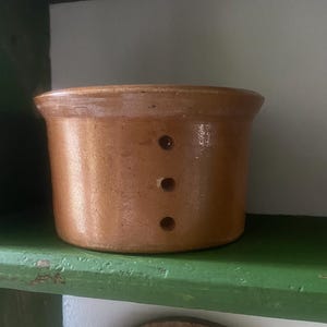 Antique French Pottery Cheese strainer mold France vintage rural rustic primitive faisselle drainer old country kitchen dairy kitchenalia