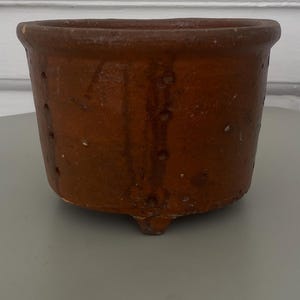 Antique French Pottery Cheese Strainer Mold  France Vintage Rural Rustic Primitive Faisselle Drainer Old Country Dairy