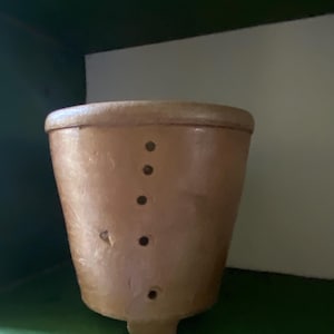 Antique French Pottery Cheese strainer mold France vintage rural rustic primitive faisselle drainer old country kitchen dairy kitchenalia