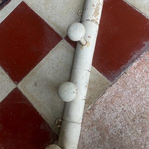 Vintage, French, Wooden, 4 Peg, Hat Rack, Towel Rack, Coat Rack, Wall Mounted, Boho, Rustic, country house antique faux bamboo style hooks