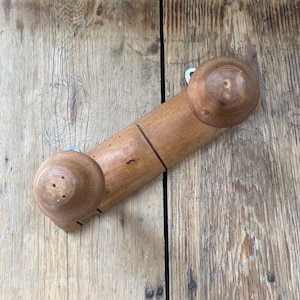 Vintage, French, Faux Bamboo, Wooden, 2 Peg, Hat Rack, Towel Rack, Coat Rack, Wall Mounted, Boho, Rustic, country house