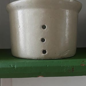 Antique French Pottery Cheese Strainer Mold  France Vintage Rural Rustic Primitive Faisselle Drainer Old Country Dairy