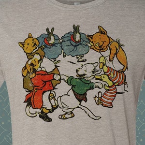 Lil Pet Mosh Pit | Retro Vintage-style Humor T-Shirt Tee • nursery rhymes bunnnies duck puppy dogs doggies pig pets animal lover funny Aldin