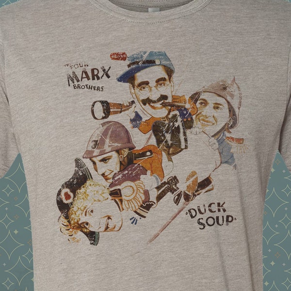 Duck Soup - Marx Brothers | Vintage-style T-Shirt Film 30's 1933 BW Comedy Movie Classic Tee
