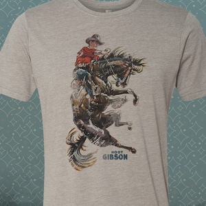 Calgary Stampede : Hoot Gibson | Movie-inspired Retro Vintage-Style Tee - 1925 Western Canada Rodeo Horse Bucking Bronco