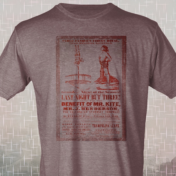 For The Benefit of Mr.Kite | Vintage-style Retro T-Shirt Tee Circus Poster | Beatles Sgt Pepper music