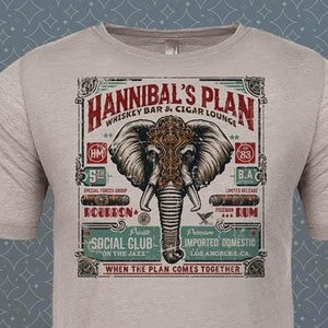 Hannibal&#39;s Plan Whiskey Lounge T-Shirt: Vintage-Style A-Team Tee