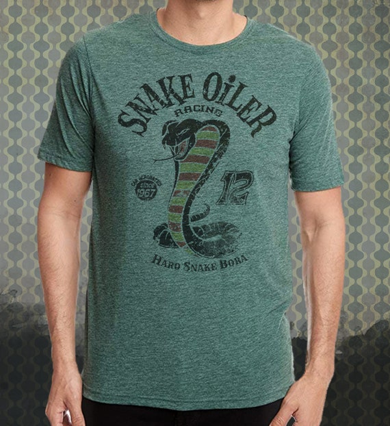 トップス 1970s vintage tshirt snake Snake Oiler Racing Team | Vintage-style T-shirt Tee Spoof