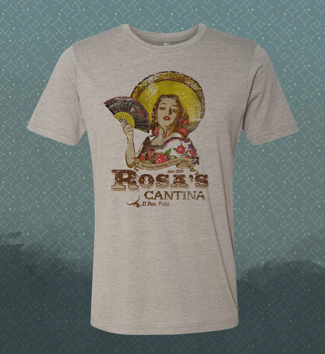 Rosa's Cantina El Paso Texas Vintagestyle Tshirt Tee Country Western