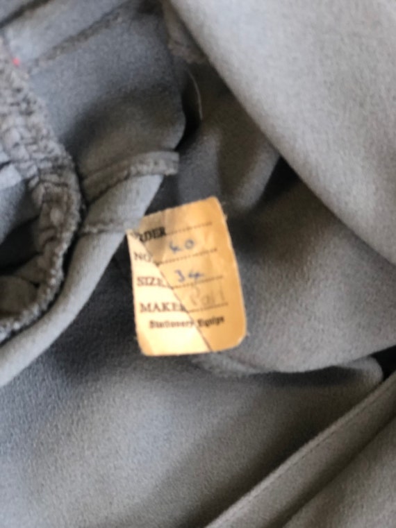 Rare numbered vintage Ossie Clark grey moss crepe… - image 10