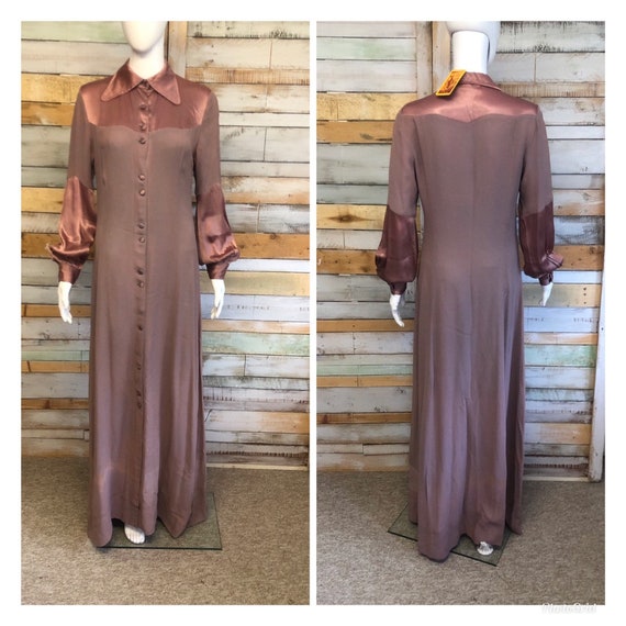 Iconic Ossie Clark maxi dress in plum 12/14