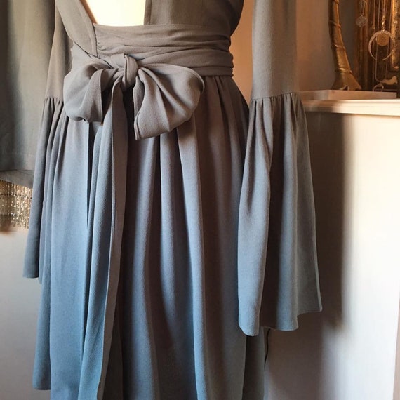 Rare Numbered Vintage Ossie Clark Grey Moss Crepe Trouser Suit 6 8 Etsy