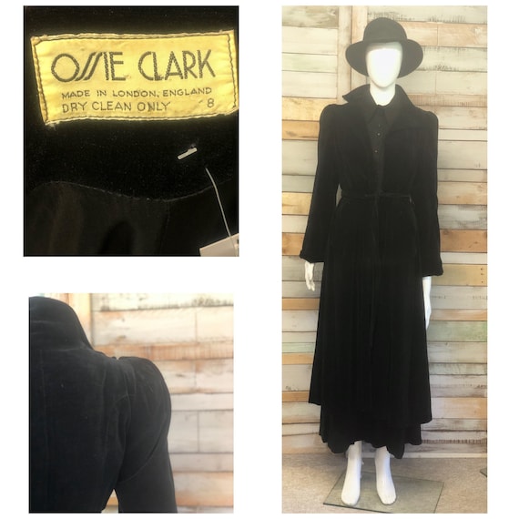 Rare Ossie Clark velvet full length coat