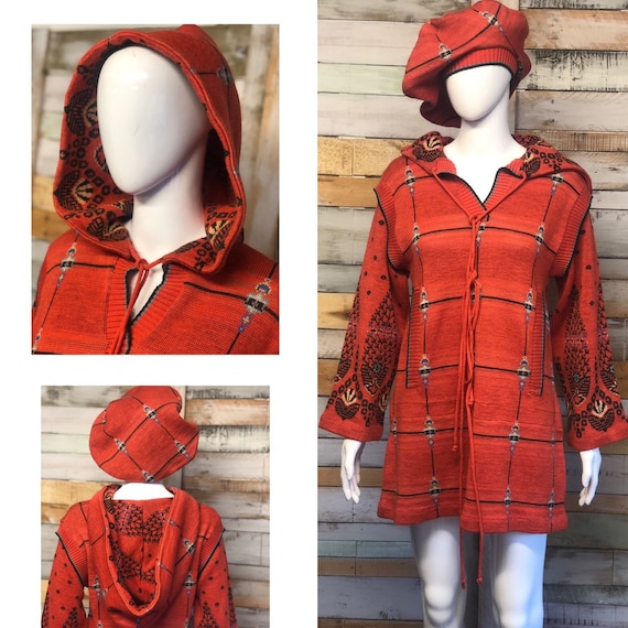 Bill Gibb 70's head turning knitwear beret/ tunic