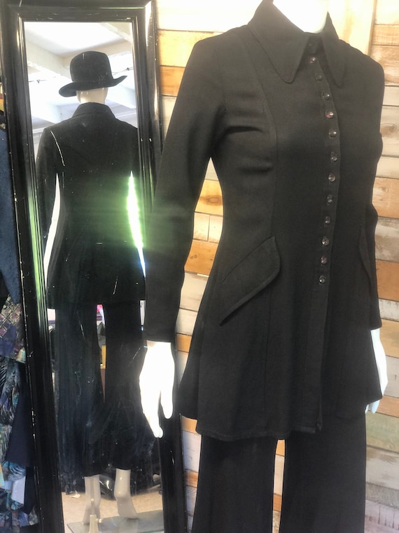 Vintage Ossie Clark moss crepe tunic fit and flare