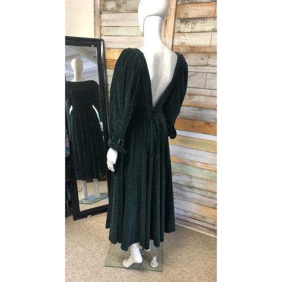 Vintage Droopy and Browns green velvet dress with