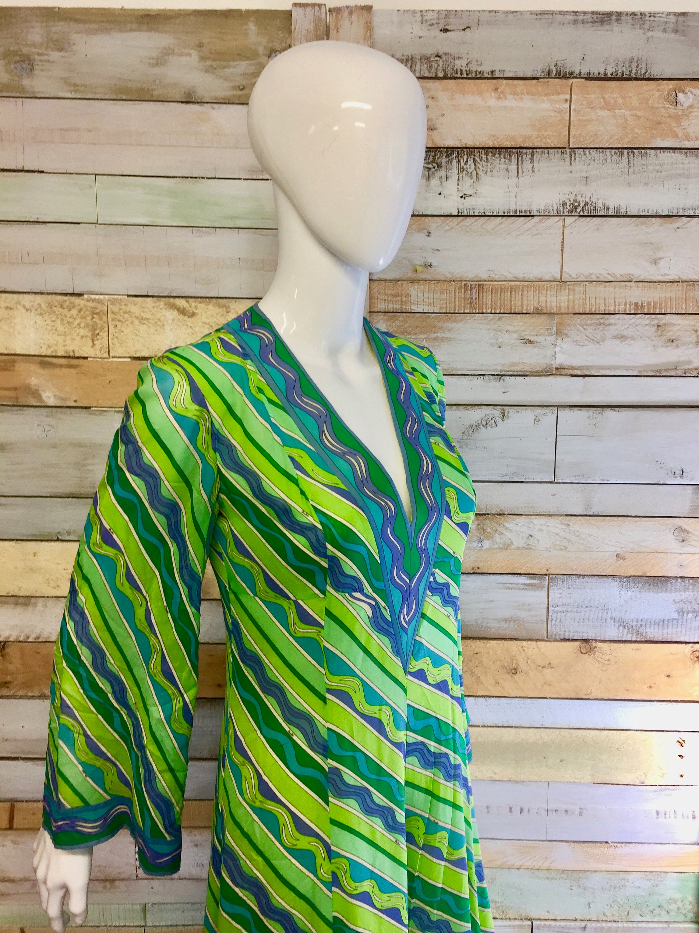 Beautiful Vintage Full Length Green Maxi Signed Pucci Silk Dress. M - Etsy
