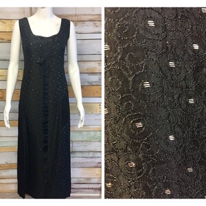 Beautiful hand made black and gold empire line 1960&#39;s gown