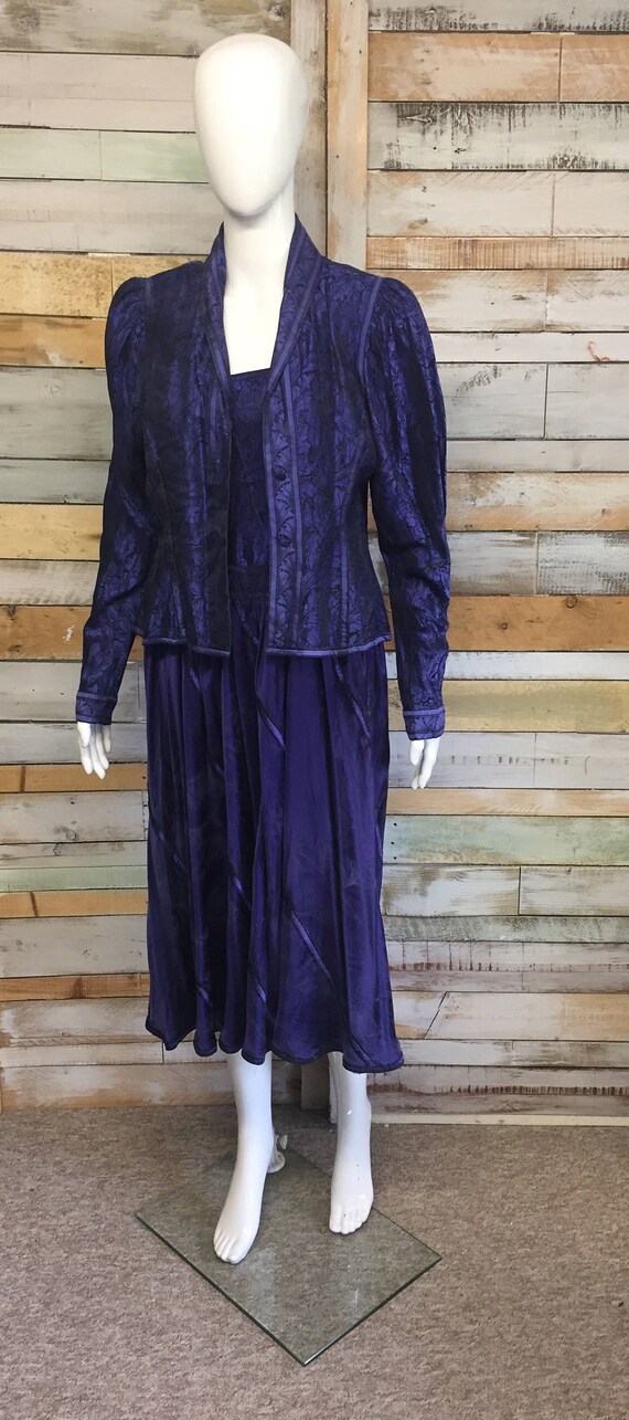 Janice Wainwright beautiful brushed silk purple d… - image 3