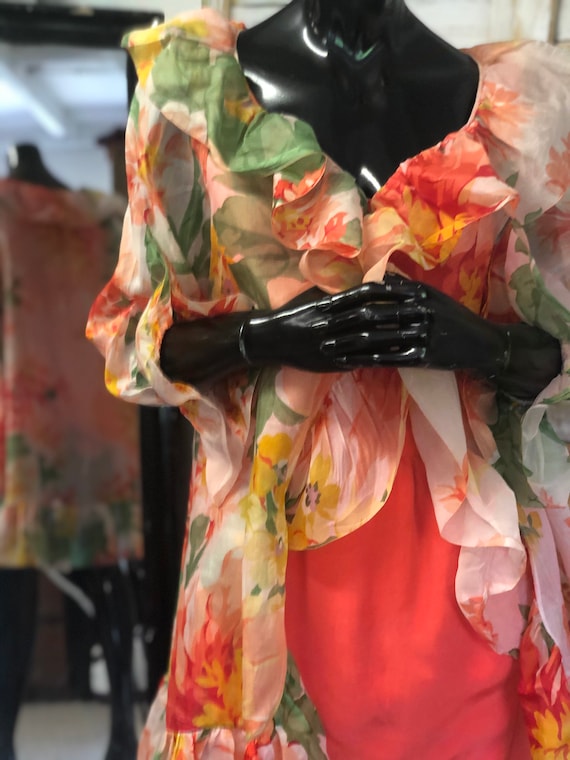 Saint Laurent, Numbered 1960s silk Yves Saint Laurent Haut Couture silk gown in good size