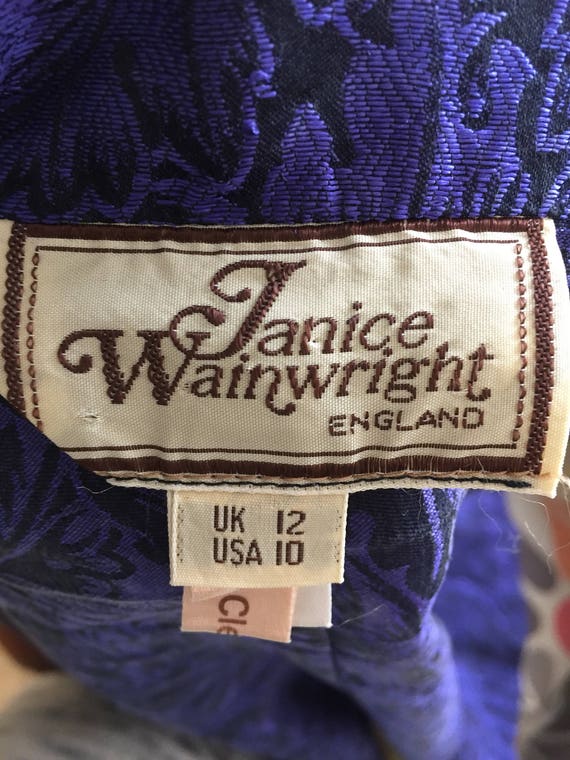 Janice Wainwright beautiful brushed silk purple d… - image 4