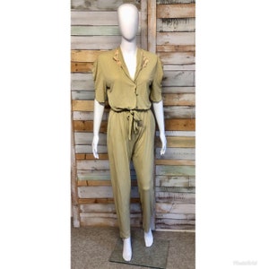 Janice Wainwright 1970&#39;s style olive/gold jumpsuit 10